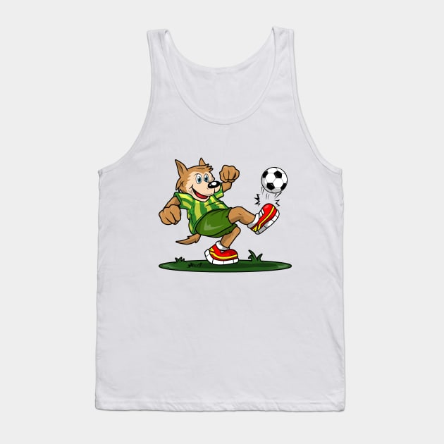 Dog as Soccer player with Soccer ball Tank Top by Markus Schnabel